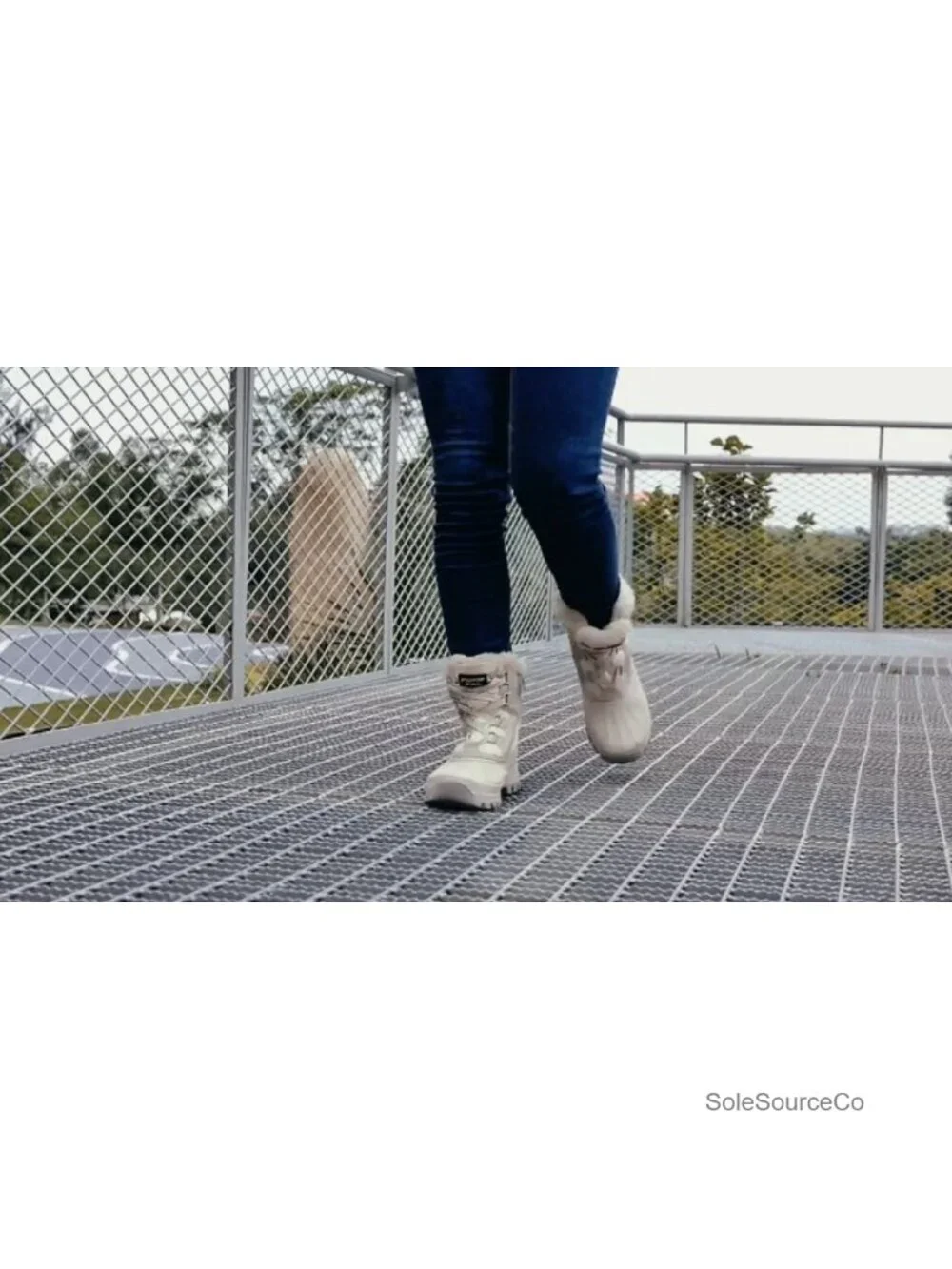 Women's Waterproof Snow Duck Boots with Fur Lining, Anti-Slip Sole, Lace-Up